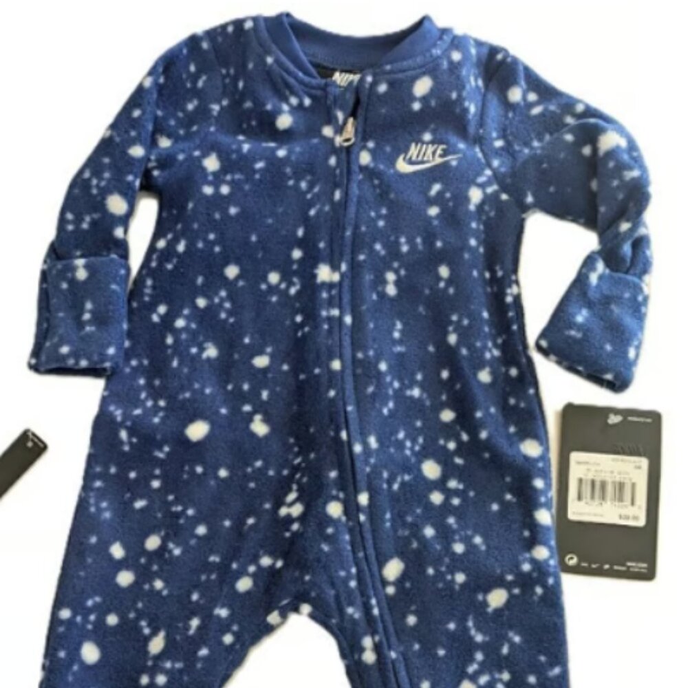 3-6 Mo NWT Nike Baby Fleece Sleeper One Piece Bodysuit Convertible